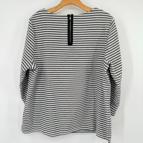 Talbots Woman Striped Black White Top 3/4 sleeve Size 2X  cotton stretch - Picture 8 of 9